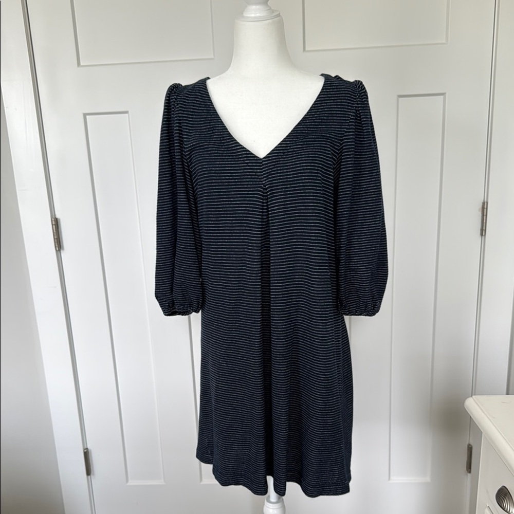 Elegant navy Striped Dress